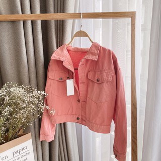 Áo khoác crop khaki