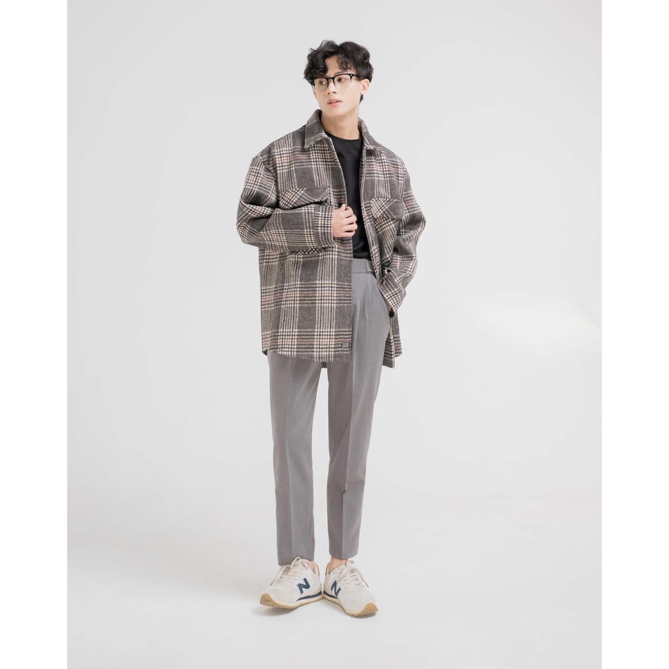 Áo khoác dạ SSSTUTTER hoạ tiết ca rô cổ điển TEXTURED PLAID JACKET