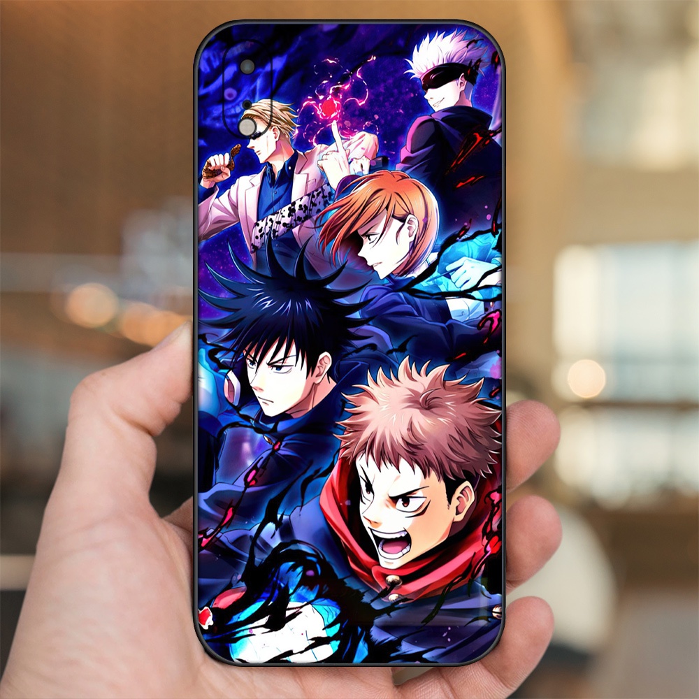 Ốp lưng iPhone Xr dẻo đen cạnh vuông in hình Yuji Jujutsu Kaisen