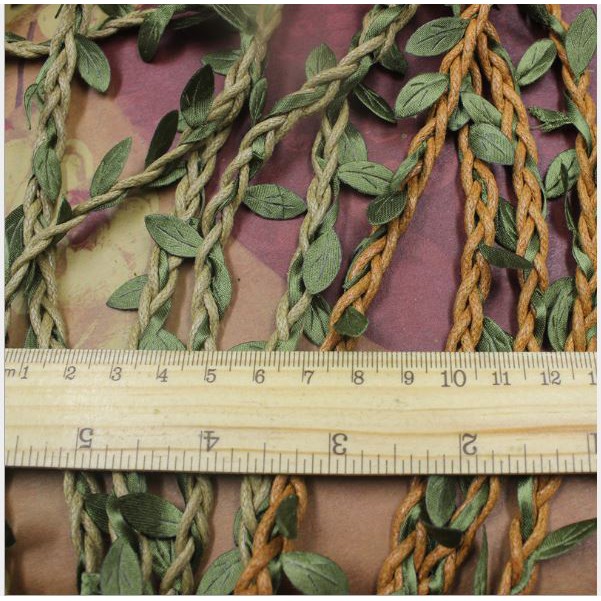5met Dây trang trí đính lá vải handmade