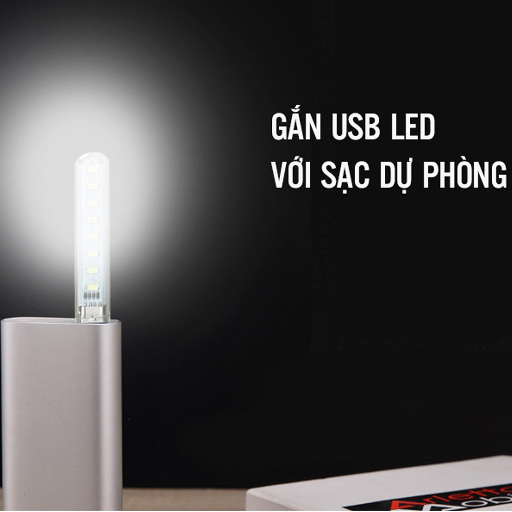 Thanh Đèn 8 Bóng LED Mini Siêu Sáng Cắm Cổng USB Thích Hợp Để Bàn Học, Đọc Sách Dự Trữ Khi Mất Điện