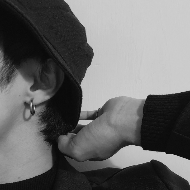 Bông tai thép titan phong cách hiphop punk đơn giản thời trang