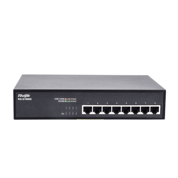 Thiết Bị Chuyển Mạch 8 Cổng 10/100/1000 Base-T Unmanaged Switch RUIJIE RG-S1808G - Hàng Chính Hãng