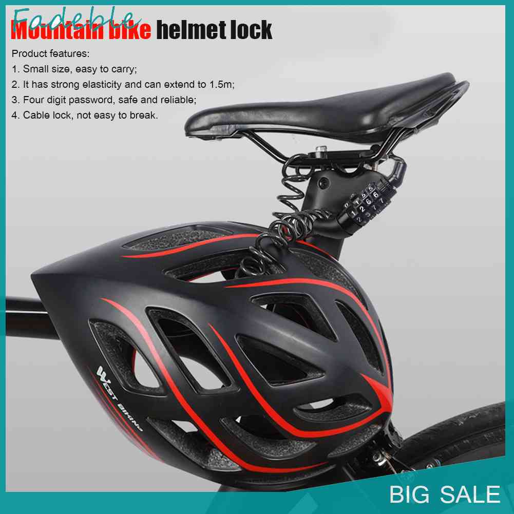 Dây Khóa Mũ Bảo Hiểm Chống Trộm 4 Số An Toàn Dành Cho Xe Đạp Leo Núi