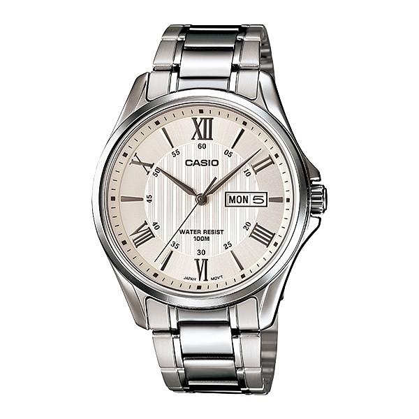 Đồng hồ nam Casio chính hãng MTP-1384D, dây kim loại