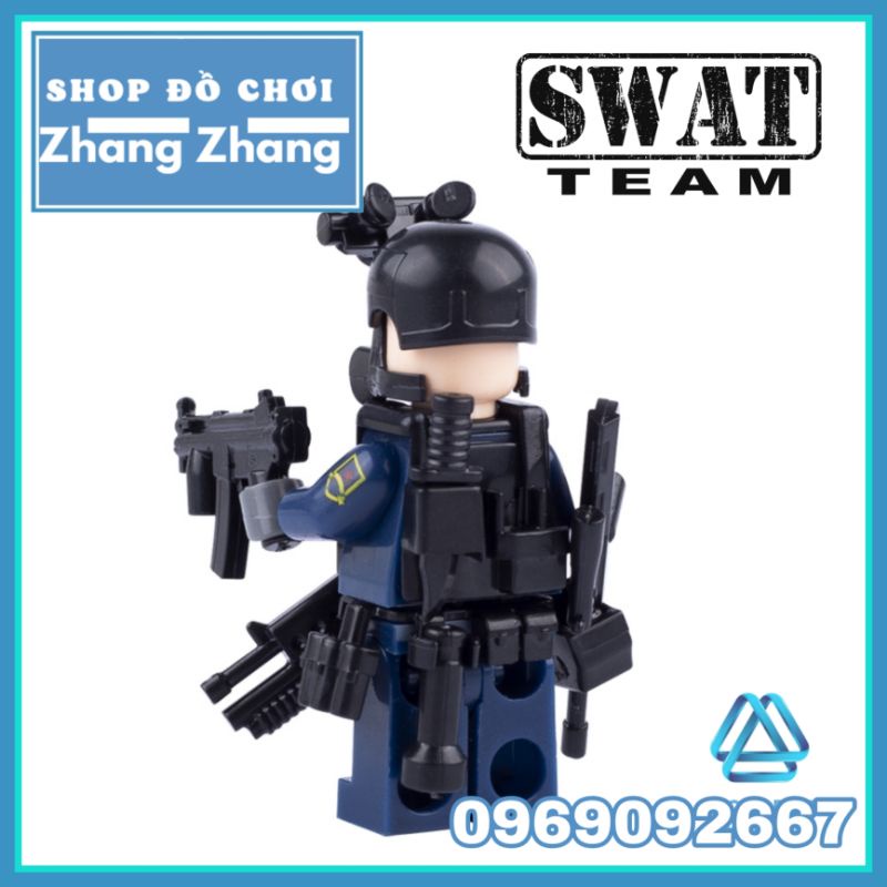 Đồ chơi Xếp hình mô hình cảnh sát đặc nhiệm SWAT phản ứng nhanh Minifigures Kazi KY017