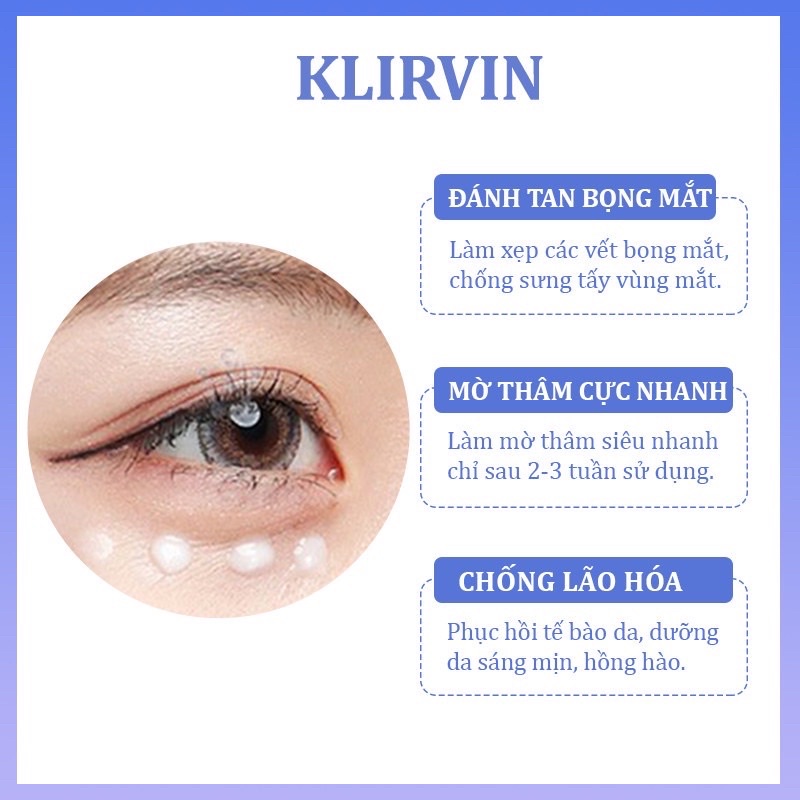 Kem giảm thâm mắt Klirvin Nga-  kem mờ thâm, xoá nếp nhăn mắt