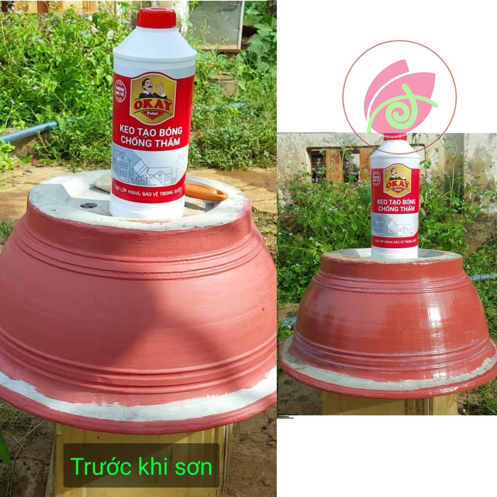 Combo 2 chai Keo bóng nước OKAY paint (chai 1kg)