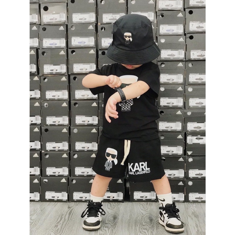 Mũ vành cho bé phong cách thời trang Karl mềm mại