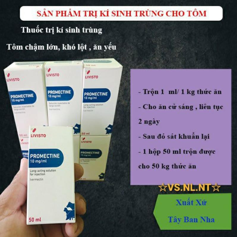 Thuốc Trị Kí Sinh Trùng Cho Tôm Cá Cảnh ,Chó Mèo-chậm Lớn,Ăn Yếu#PROMECTINE 50ml .