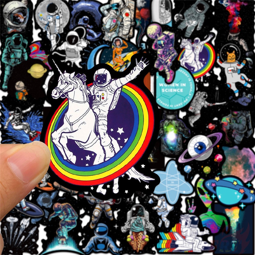 ❉ Outer Space Series 01 Classical Black &amp; White Stickers ❉ 50Pcs/Set DIY Fashion Waterproof Mixed Doodle Decals Stic