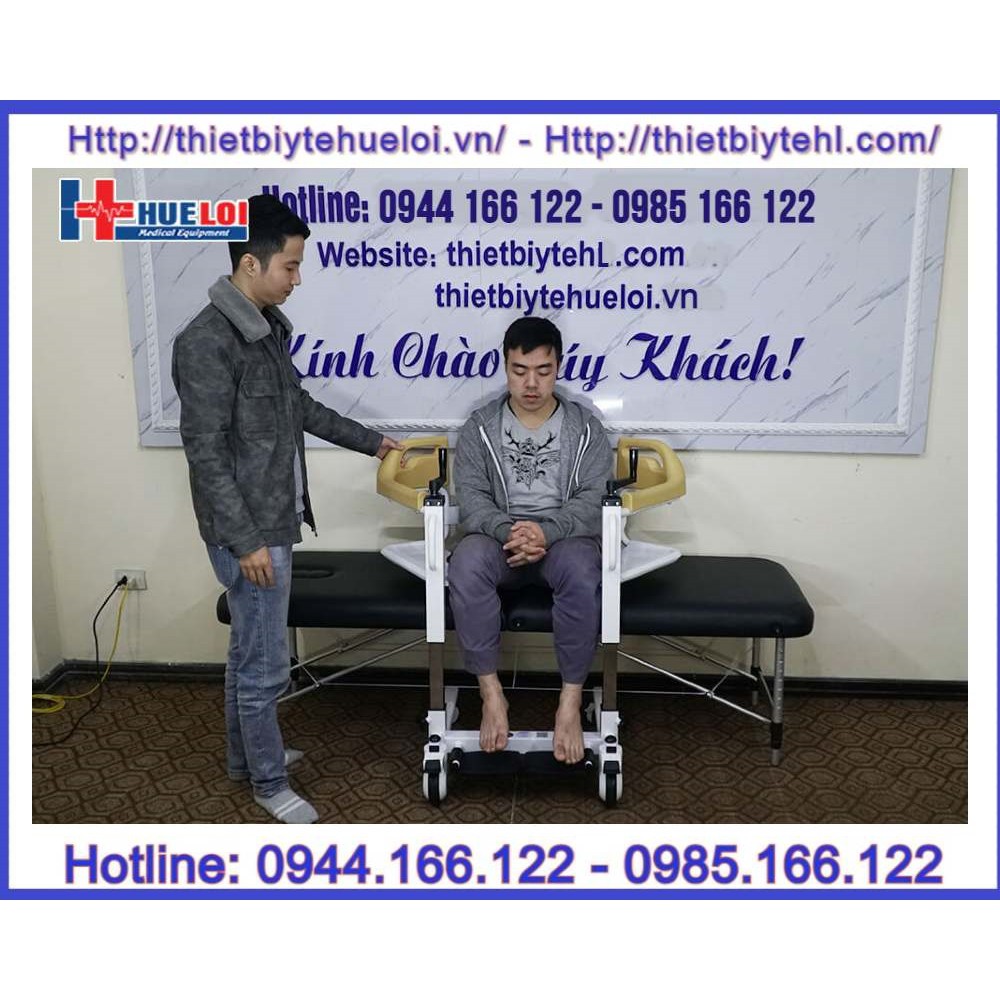 Xe lăn nâng hạ bệnh nhân ghép mảnh có bô