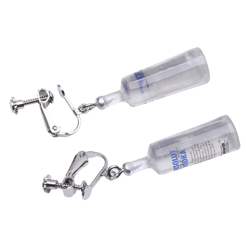 Khuyên tai mặt hình chai Vodka thiết kế độc đáo sáng tạo