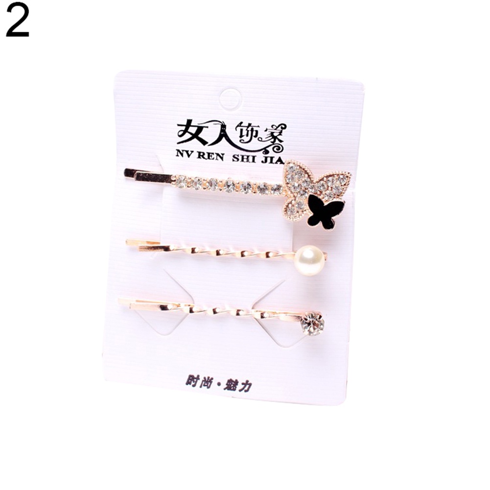 Set 3 kẹp tóc đính đá thời trang cho nữ