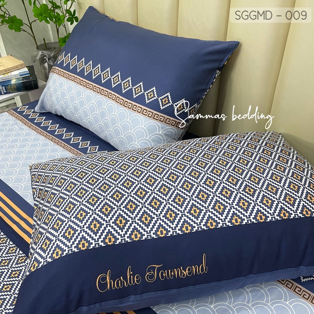 Vỏ Gối Nằm Lụa Modal Nhật Cùng Họa Tiết Ga - Mẫu Hình Khối - size 50*70 cm (2 vỏ)