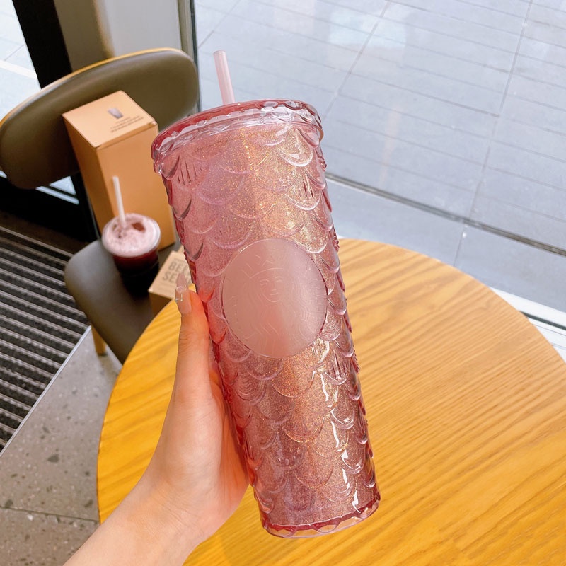 Ly Starbucks 2022 China Pink Glitter Gradient Scale
