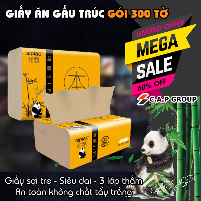 1 GÓI GIẤY ĂN GẤU TRÚC SIPIAO (300 TỜ)