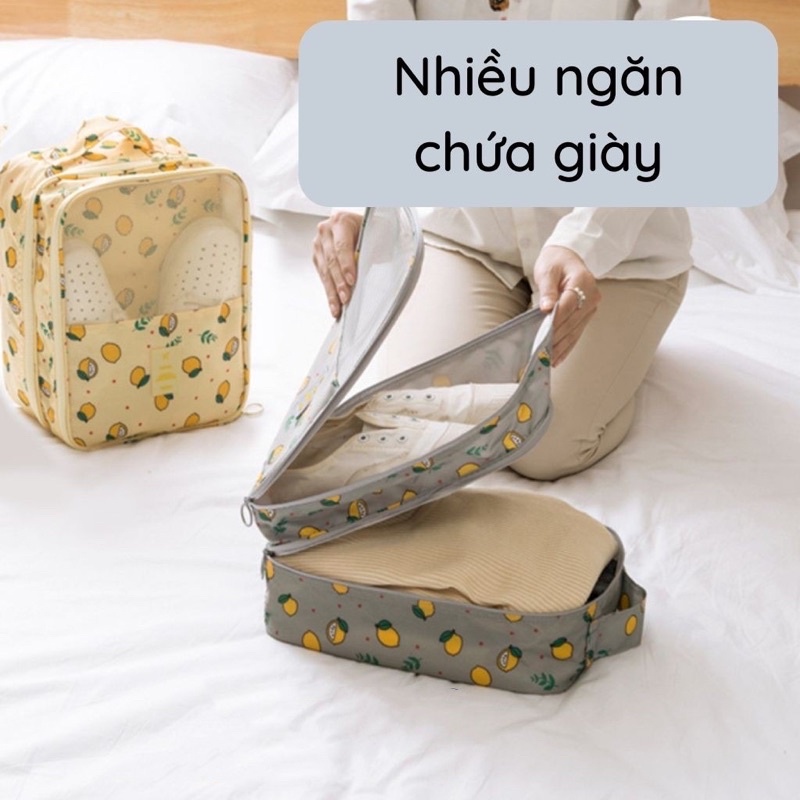 [Rẻ vô địch] Túi đựng giày dép du lịch [Hàng thanh lý xả kho] chống thấm nước, nhiều ngăn tiện lợi kèm vali