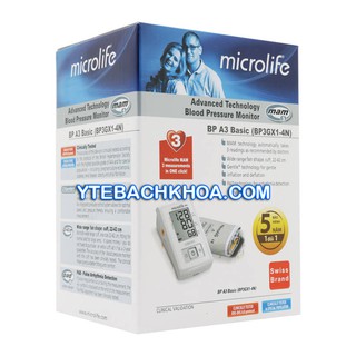 MÁY ĐO HUYẾT ÁP MICROLIFE BP A3 BASIC TẶNG ADAPTER CHÍNH HÃNG MICROLIFE