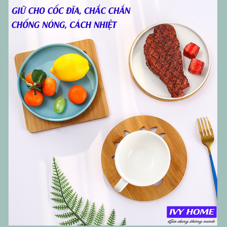 Đế lót ly (cốc) chất liệu bằng gỗ giúp cách nhiệt và làm sáng trọng không gian phòng khách của bạn