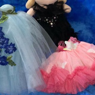 Outfit doll váy doll lông vũ