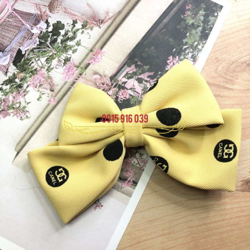 Kẹp Nơ Chấm Bi phong cách Hàn, Kẹp Tóc Đính Nơ