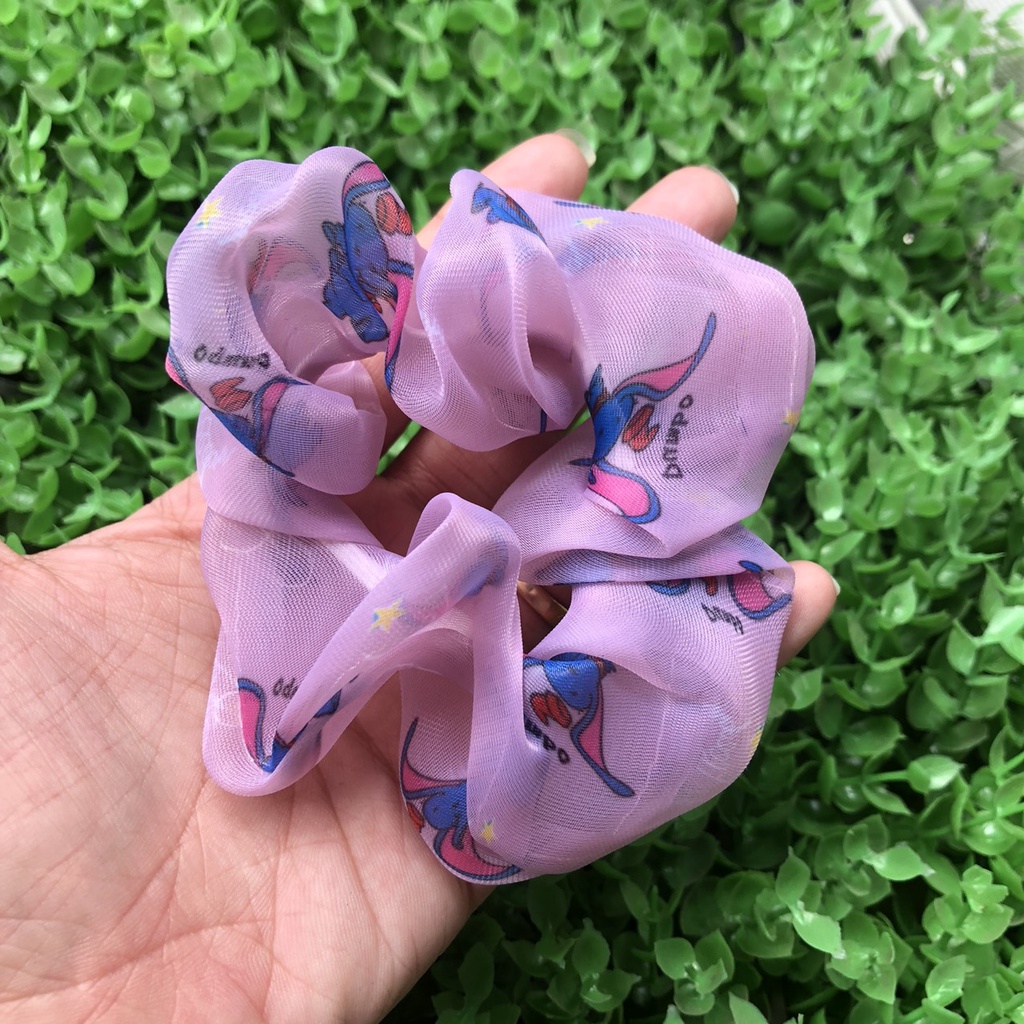 Cột (buộc) tóc scrunchies voan hình chú voi xinh xắn M65