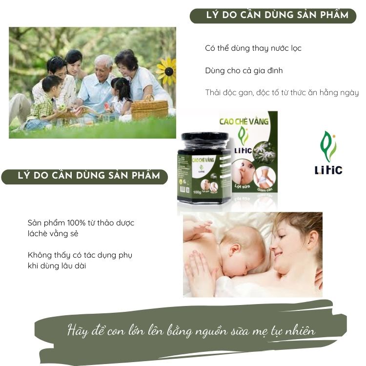 Cao chè vằng LITIC 100g giảm cân, lợi sữa, giúp ngủ ngon, ổn định huyết áp, mát gan, thơm sữa LTCCV126