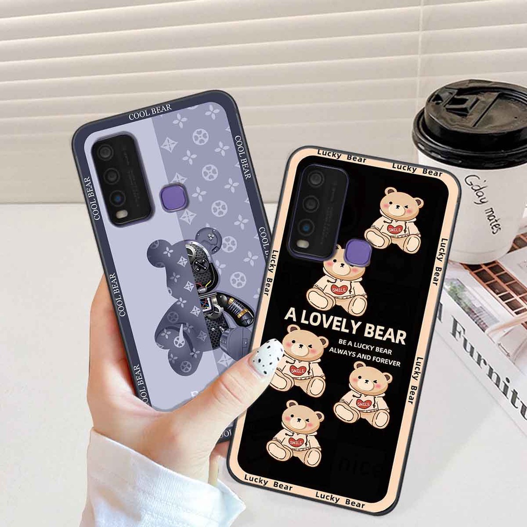Ốp Vivo Y30 / Y50 bear brick, gấu đáng yêu, dễ thương