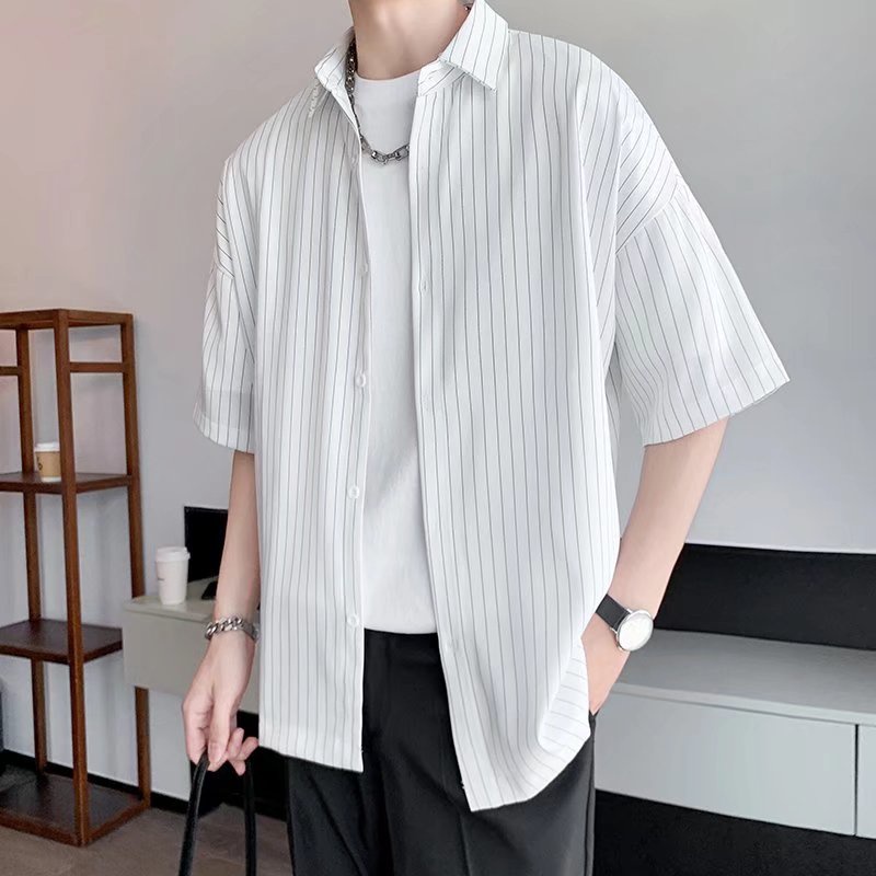 Slim Short Sleeve Anti Wrinkle Shirt Korean Summer Casual Casual Shirt For Men 2022