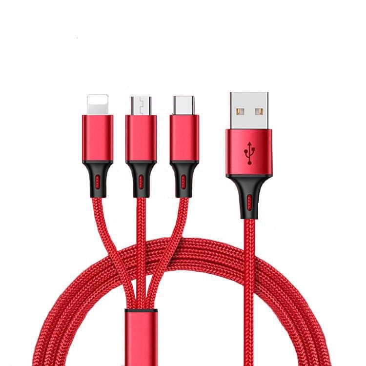 CÁP SẠC ĐIỆN THOẠI ĐA NĂNG 3 đầu cho tất cả các hãng điện thoại Type C + Lighning + Micro Usb hàng chất lượng cao