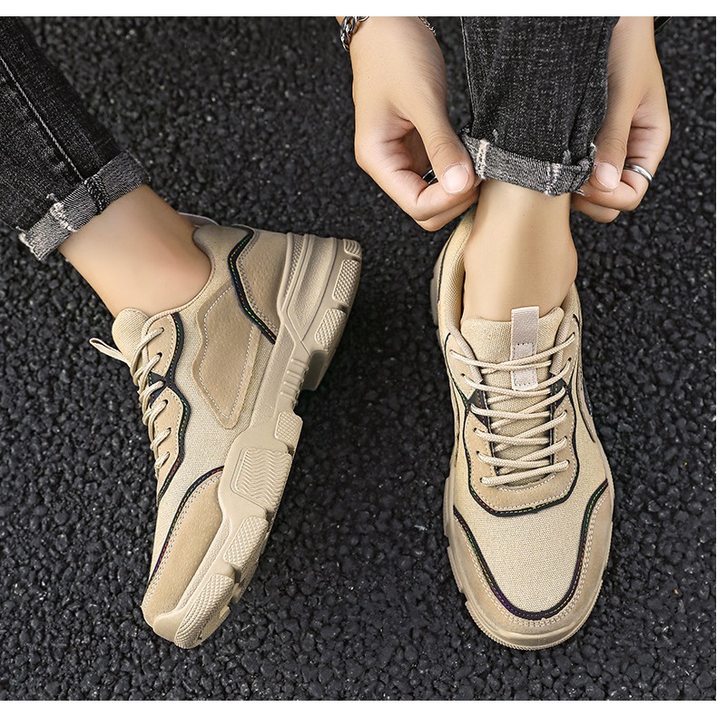 [KHO GIÀY LUCKY SHOES - H94]✅ Sneaker Nam Giày Thể Thao Nam Kết Hợp Chất Liệu Da PU+ Vải Cavas Màu sắc Trẻ Trung Cá Tính