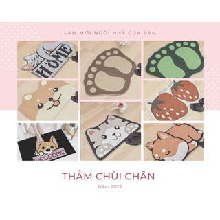 Thảm Chùi Chân hình thú chống trượt thấm nước hình thú cao cấp 3D