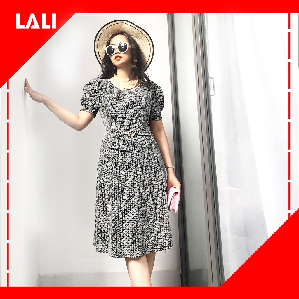 Đầm trung niên dáng xòe thiết kế, Váy trung niên dự tiệc dáng xòe MS83 | BigBuy360 - bigbuy360.vn