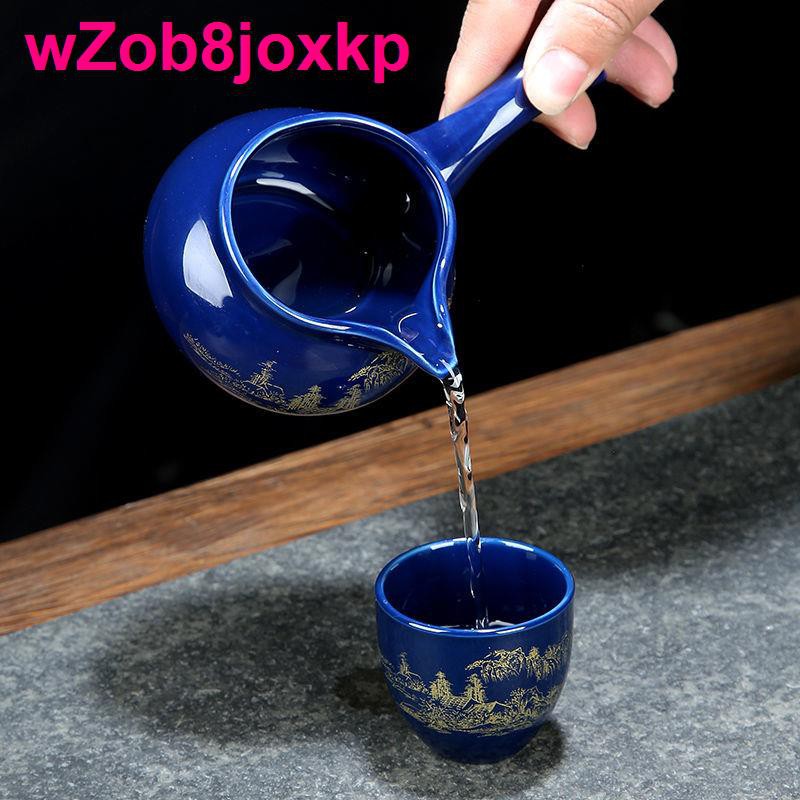 Bộ ấm trà Kung Fu đồ gốm gia dụng Người lười biếng Chạy cối xay đá bán tự động tách đơn giản <1
