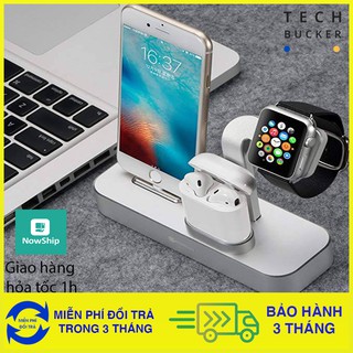 Dock sạc 3in1 dành cho iPhone, Apple Watch, Airpods nhôm nguyên khối chính hãng Coteetci