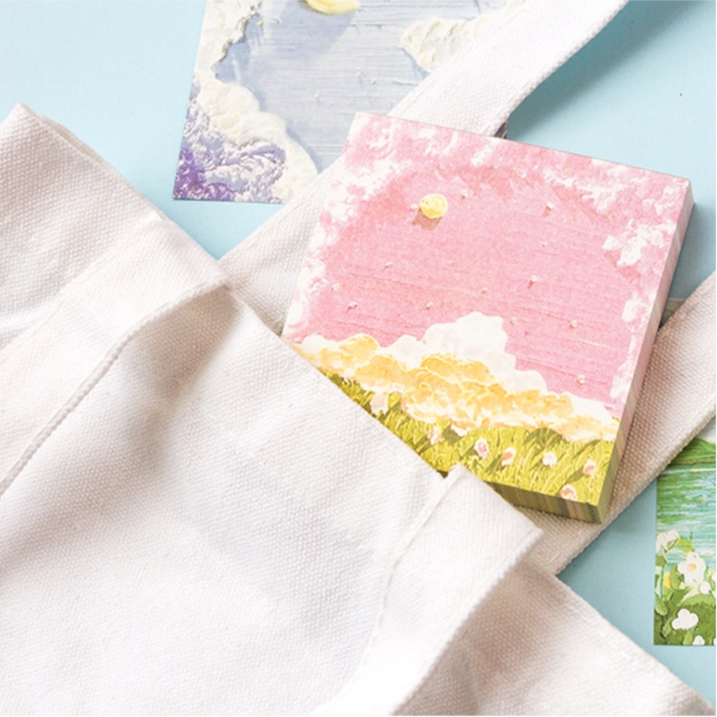 Tập 100 Tờ Giấy Note Ghi Chú Tranh Sơn Dầu  Trang Trí Sổ Tay, Nhật Ký, Bullet Journal MPGGC1