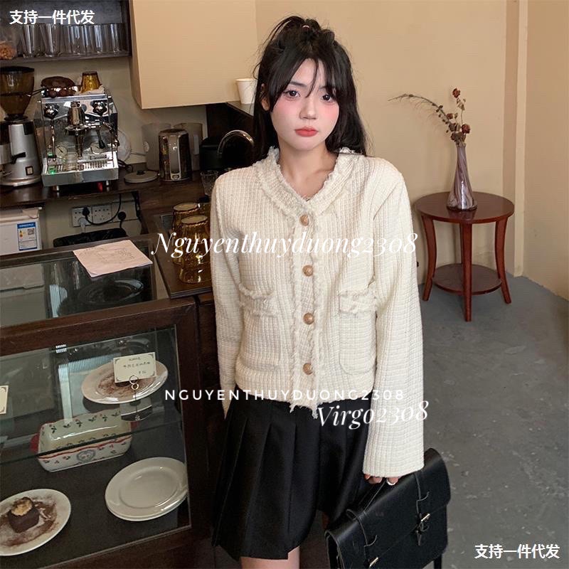 [HÀNG SẴN]ÁO KHOÁC DẠ TWEET NƠ CỔ THÁO RỜI TIỂU THƯ | BigBuy360 - bigbuy360.vn