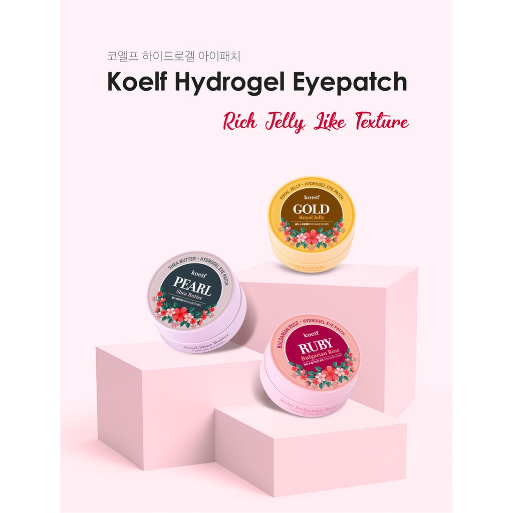 Mặt nạ mắt Petitfee KOELF Pearl & Shea Butter Hydrogel Eye Patch (60 miếng)