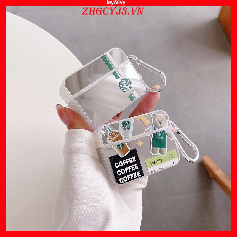 Vỏ Bảo Vệ Hộp Sạc Tai Nghe AirPods 1/2/3 Pro Bằng Silicon Họa Tiết Starbucks Hoạt Hình Dễ Thương