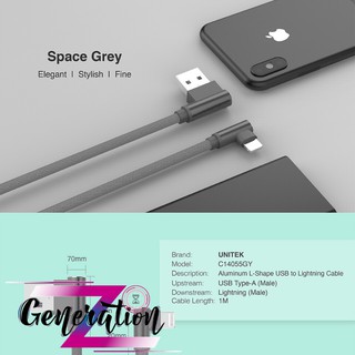 CÁPSẠC LIGHTNING 1M ĐẦU VUÔNG UNITEK (C14055GY)