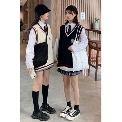 Áo gile nữ vải len ulzzang học sinh sinh viên, ao thu đông nữ 2020 | BigBuy360 - bigbuy360.vn