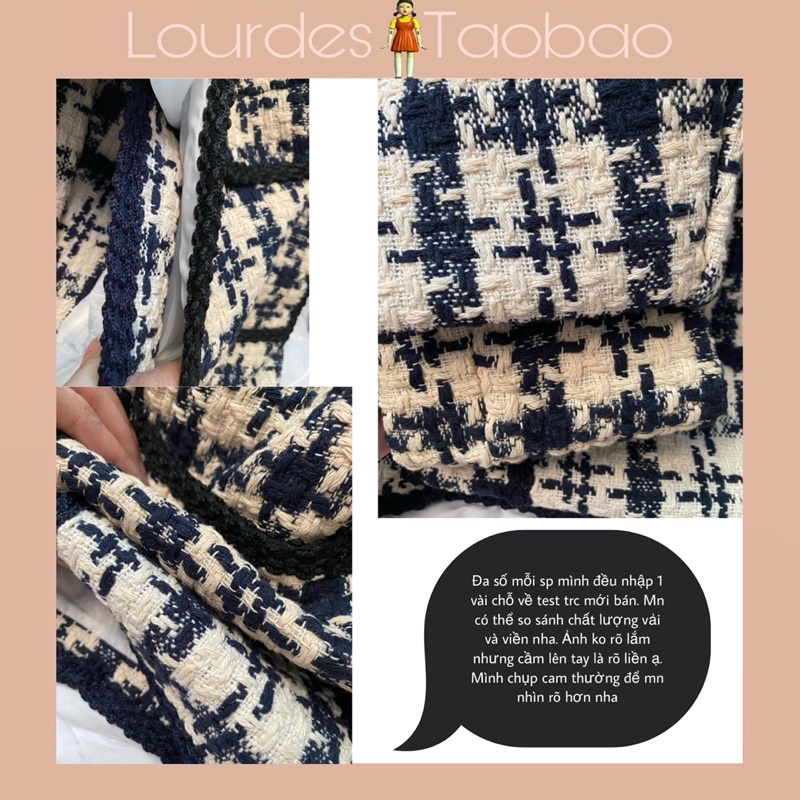 Áo Khoác Dạ Tweed Kẻ QCCC ( Kèm Ảnh Shop )