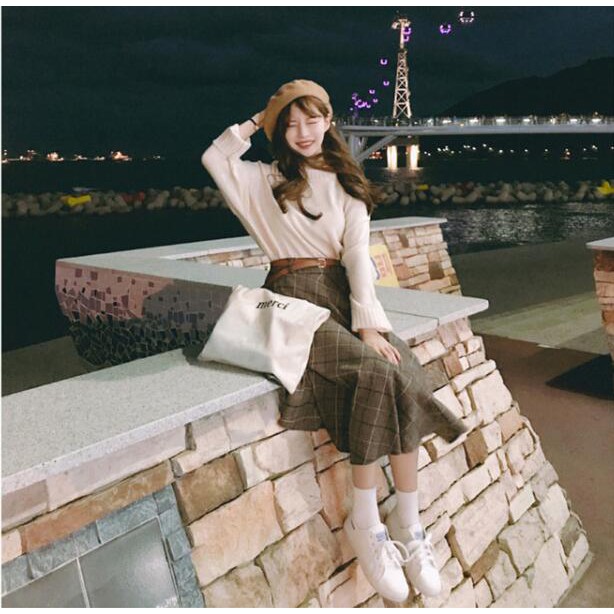 Chân Váy Dài Qua Gối Họa Tiết Sọc Caro Thời Trang Cho Nữ | BigBuy360 - bigbuy360.vn