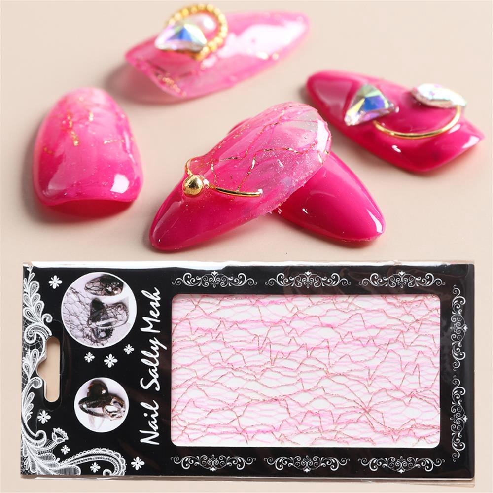 Miếng dán trang trí móng dập nổi họa tiết lưới sọc