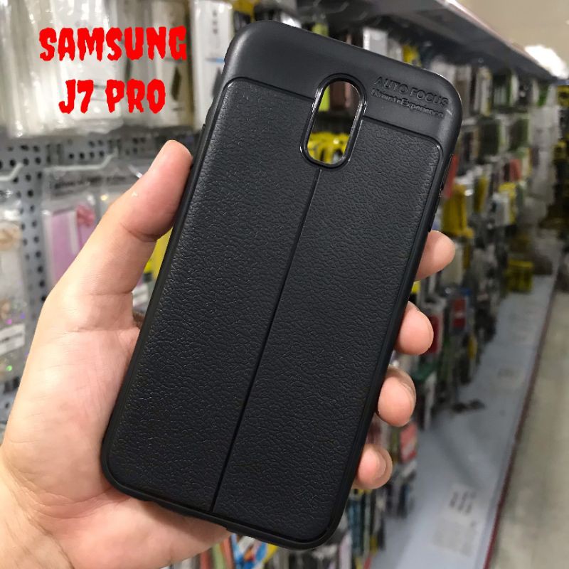 Ốp Lưng Samsung J7 Pro Dẻo Giả Da Đen Đẹp