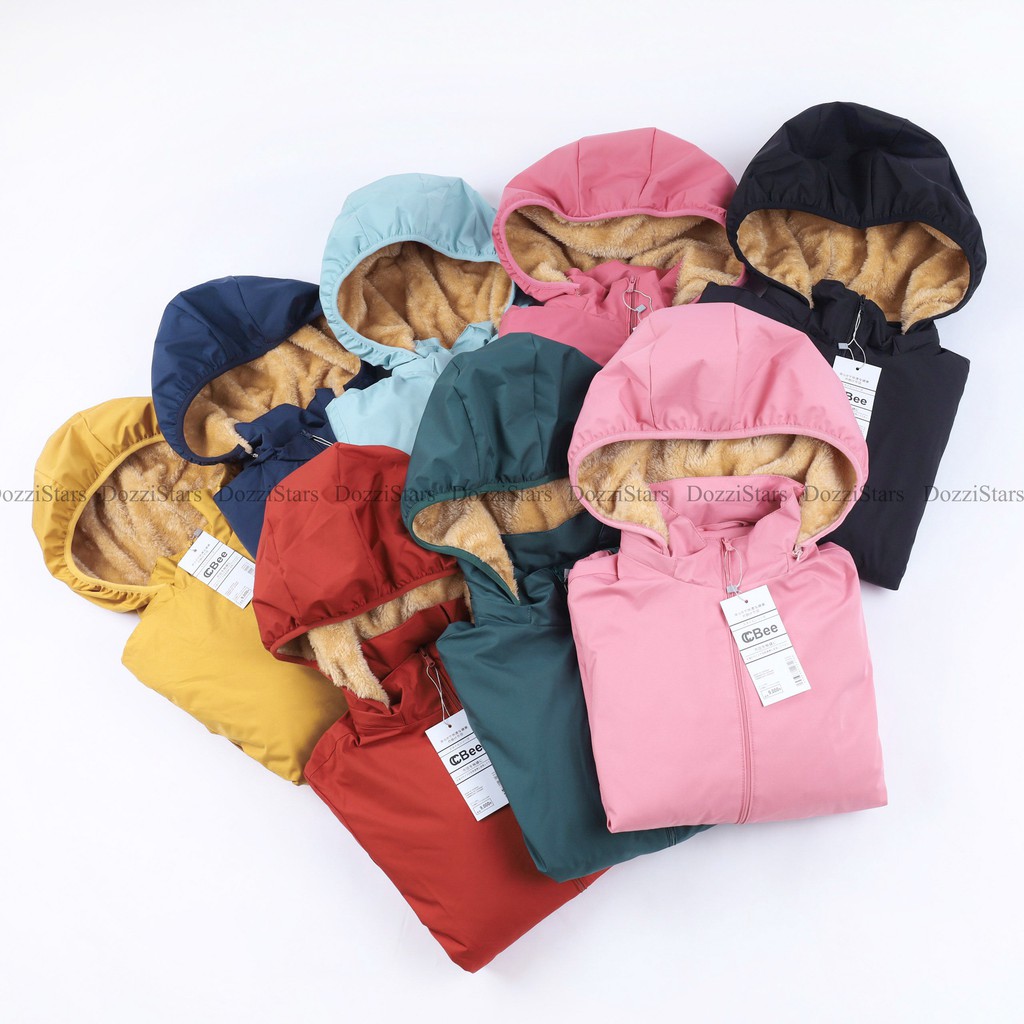 Áo gió nữ lót lông cừu chính hãng CCBee, vải chống nhăn cao cấp