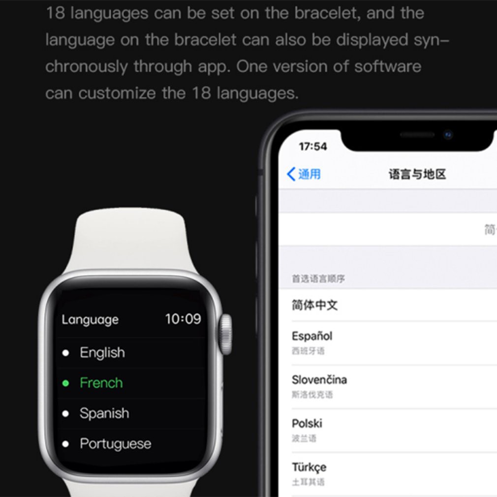 Đồng Hồ Thông Minh W55 Chống Nước Ip67 Theo Dõi Sức Khỏe Kèm Phụ Kiện