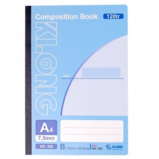 Sổ may dán gáy Klong A4 120 trang Ms 308