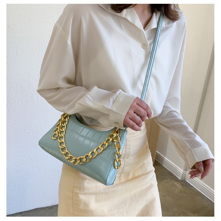 Túi xách nữ 👑FREESHIP 50K👑 Túi xách nữ dây xích bản to kiểu dáng mới lạ 2020 7163 | BigBuy360 - bigbuy360.vn